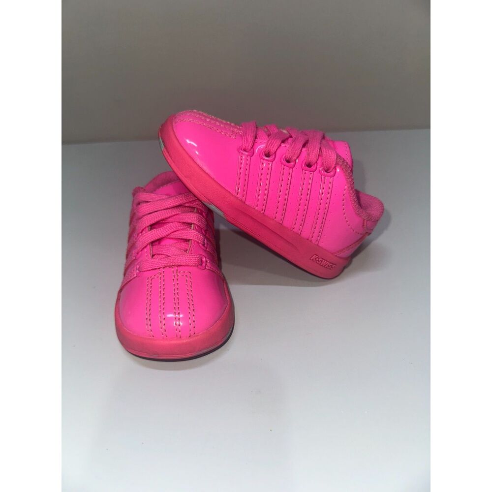 K-Swiss Hot‎ Pink Shiny Toddler Baby Sneakers Size 5